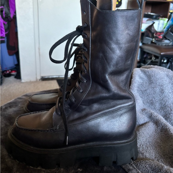 Free People Jones Lug Sole Black Combat Boot - Picture 4 of 12